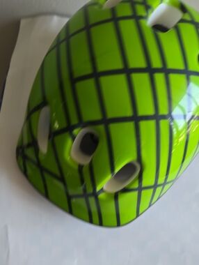 Kids Lime Green Grid Pattern Helmet
